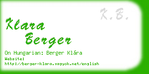 klara berger business card